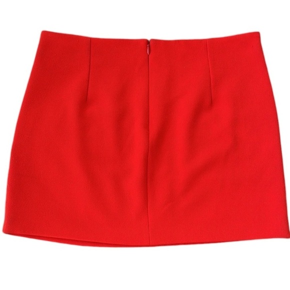 Maje Skirt Chic French Ruched Mini Skirt in Bold Luxurious Red - Picture 7 of 9